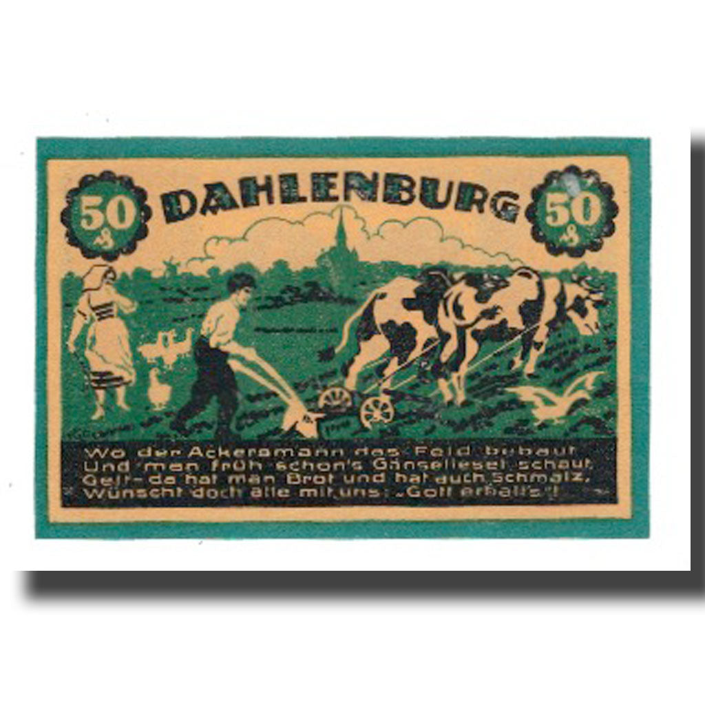Geldschein, Deutschland, Dahlenburg Magistrat, 50 Pfennig, Vaches, 1921