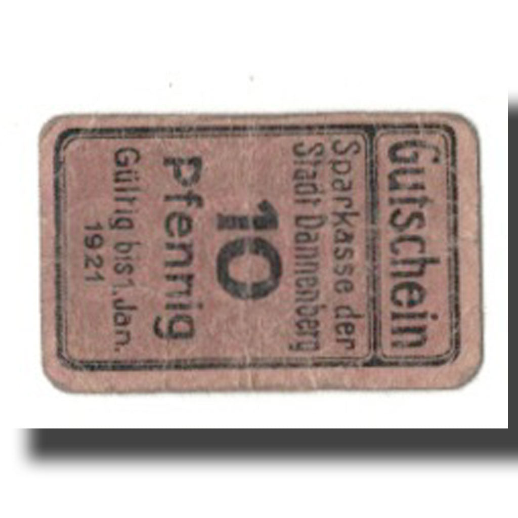 Geldschein, Deutschland, Dannenberg Stadt, 10 Pfennig, Blason, 1921, 1921-01-01
