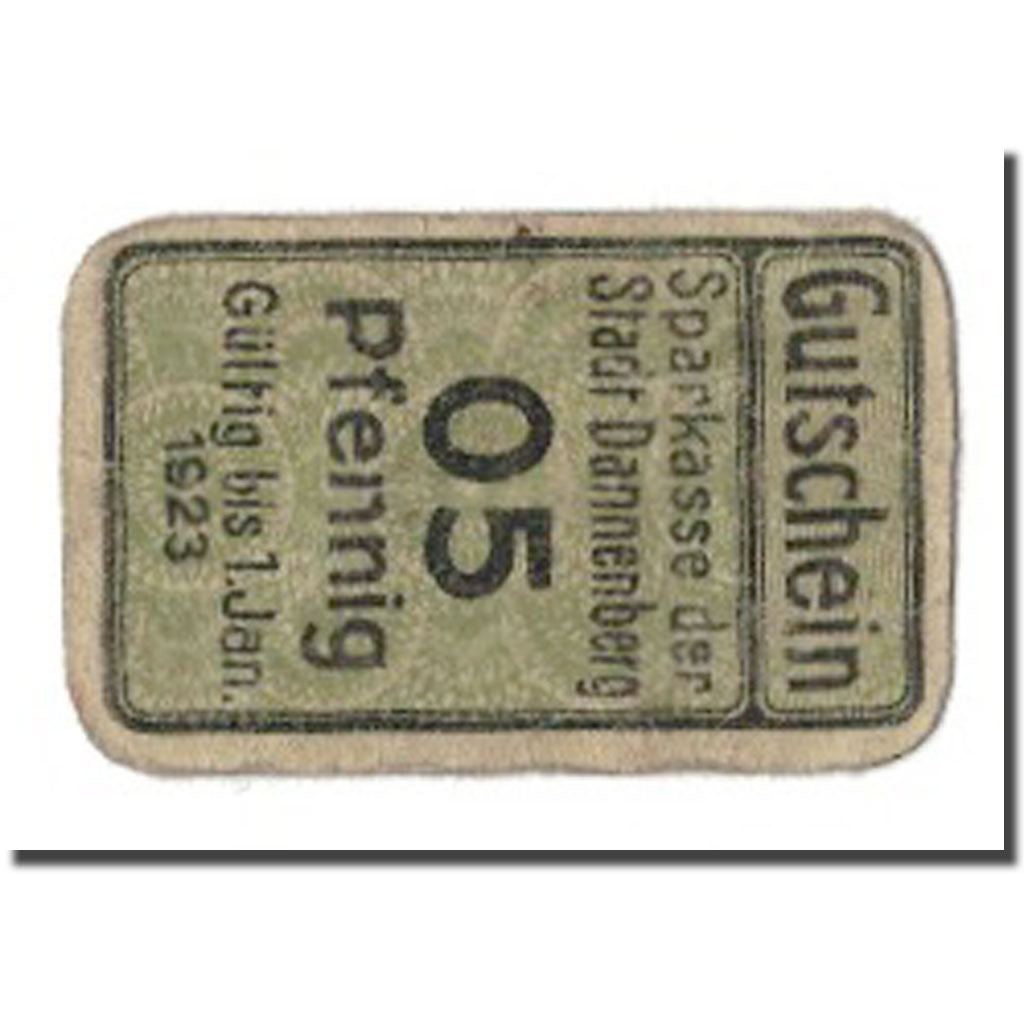 Billete, Alemania, Dannenberg Stadt, 5 Pfennig, Blason, 1923, 1923-01-01, MBC