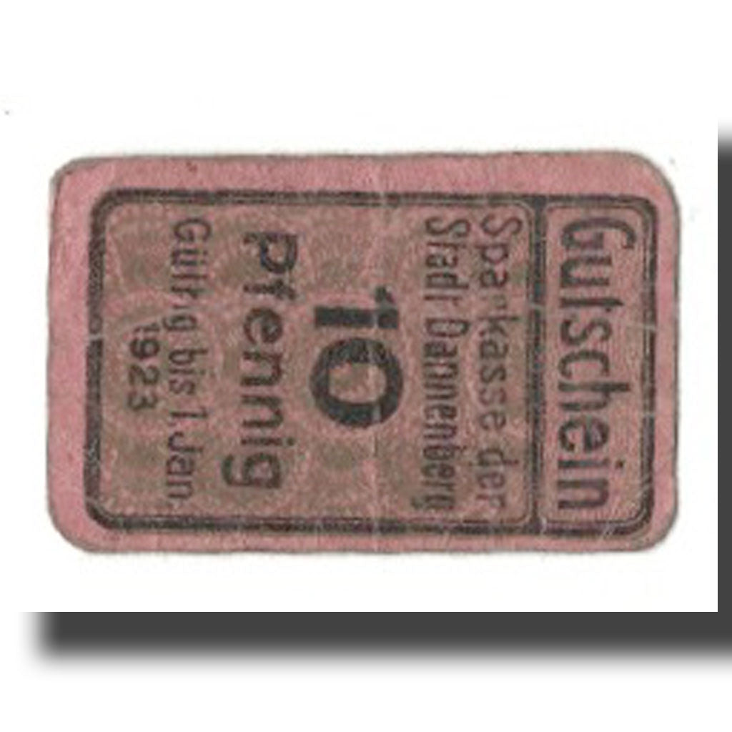Biljet, Duitsland, Dannenberg Stadt, 10 Pfennig, Blason, 1923, 1923-01-01, TB