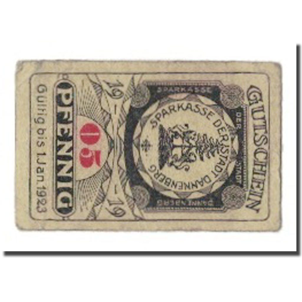 Geldschein, Deutschland, Dannenberg Stadt, 5 Pfennig, rue 1, 1923, 1923-01-01