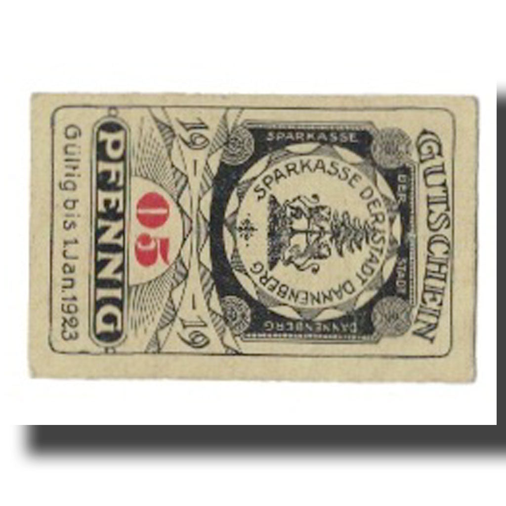 Banconote, Germania, Dannenberg Stadt, 5 Pfennig, rue 2, 1923, 1923-01-01, SPL-
