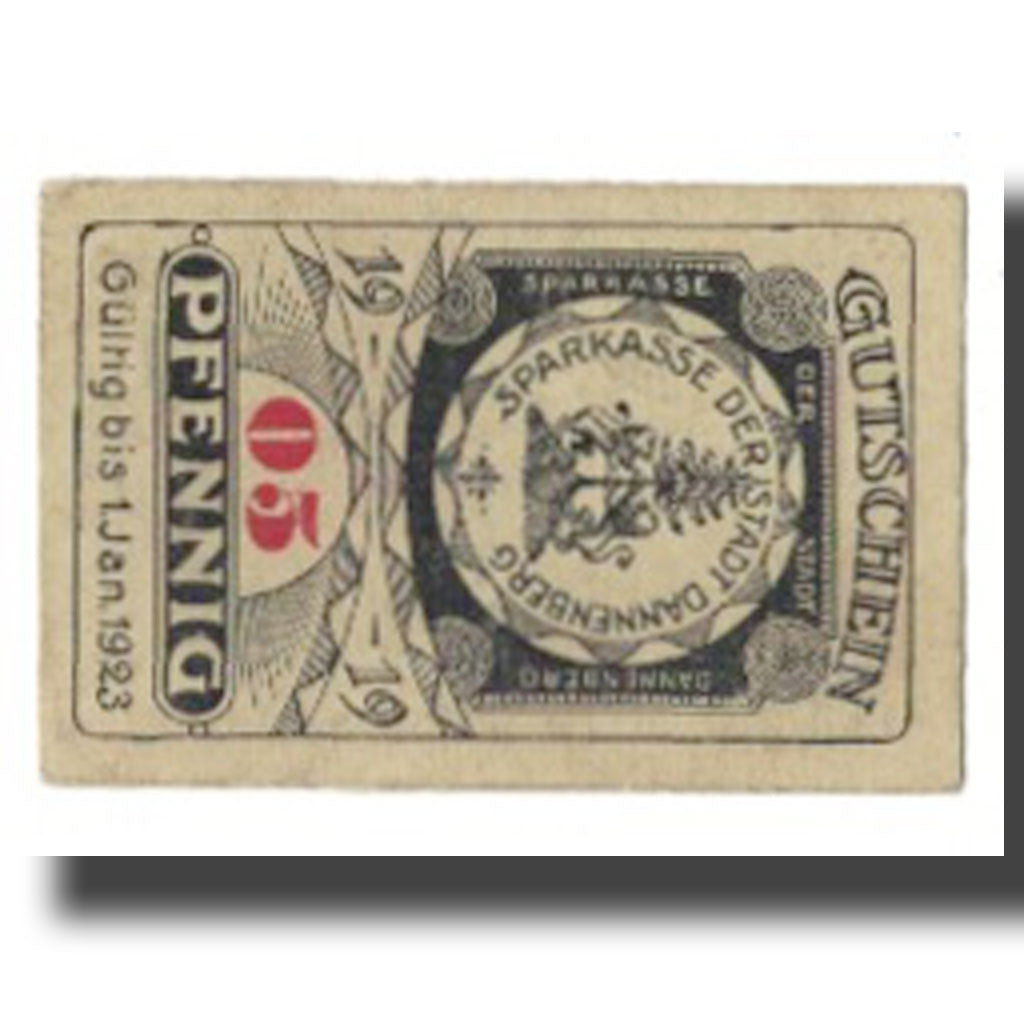 Billet, Allemagne, Dannenberg Stadt, 5 Pfennig, rue 3, 1923, 1923-01-01, SUP