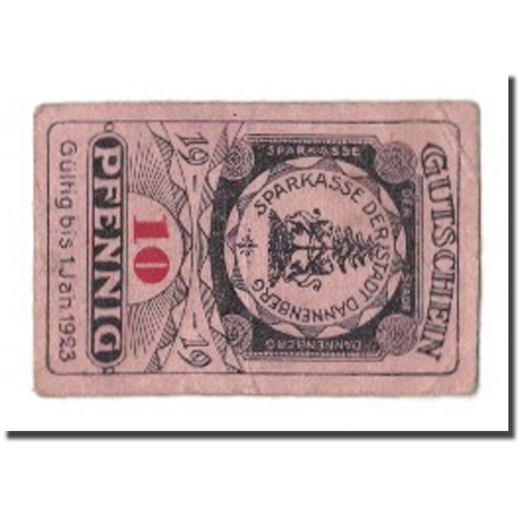 Billete, Alemania, Dannenberg Stadt, 10 Pfennig, rue 1, 1923, 1923-01-01, MBC