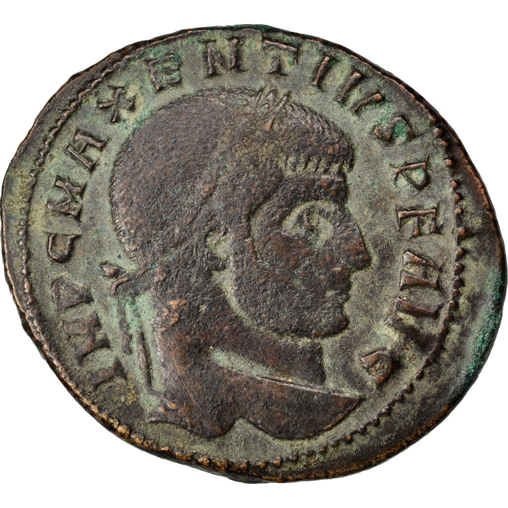 Maxentius, Follis, Ostia, VF(30-35), Copper, Cohen #5, 5.40