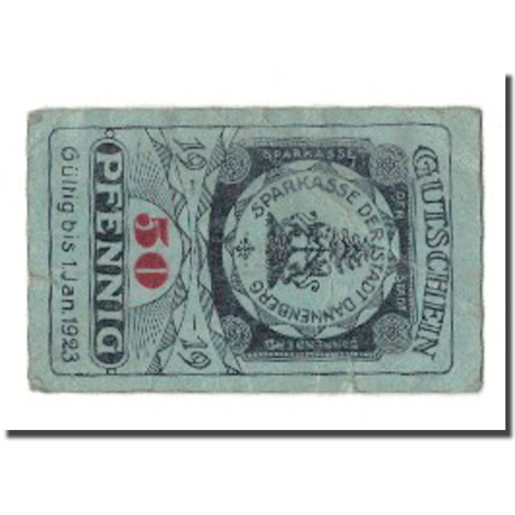 Geldschein, Deutschland, Dannenberg Stadt, 50 Pfennig, rue 1, 1923, 1923-01-01