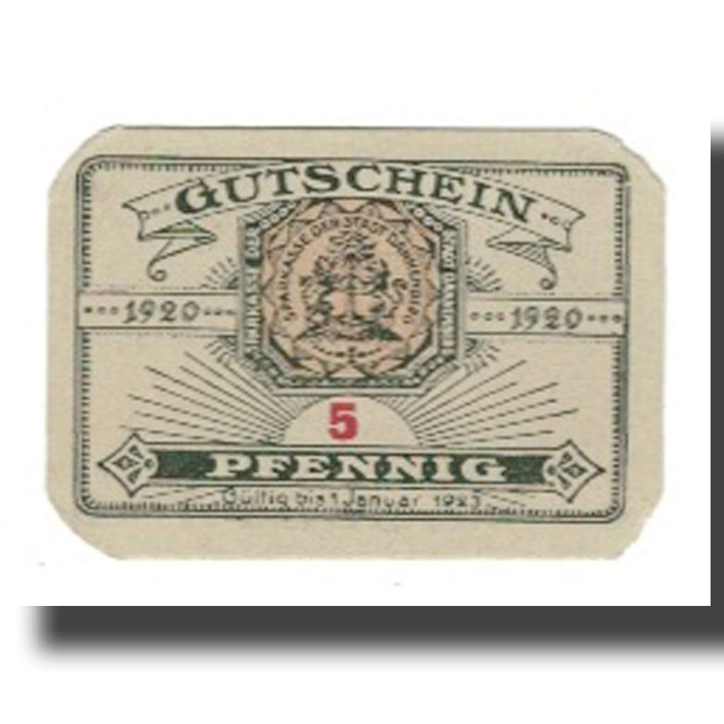 Geldschein, Deutschland, Dannenberg Stadt, 5 Pfennig, paysage 1, 1923