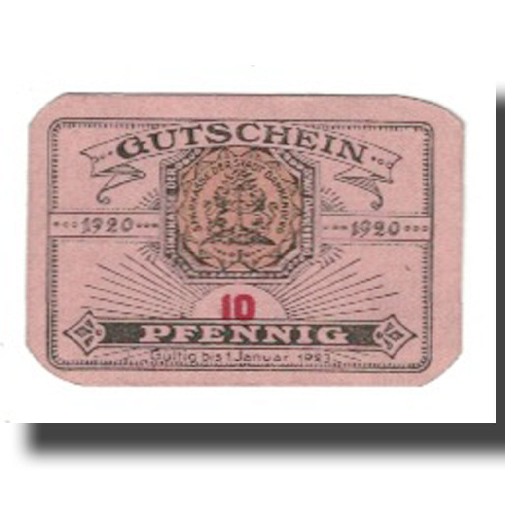 Biljet, Duitsland, Dannenberg Stadt, 10 Pfennig, paysage 2, 1923, 1923-01-01