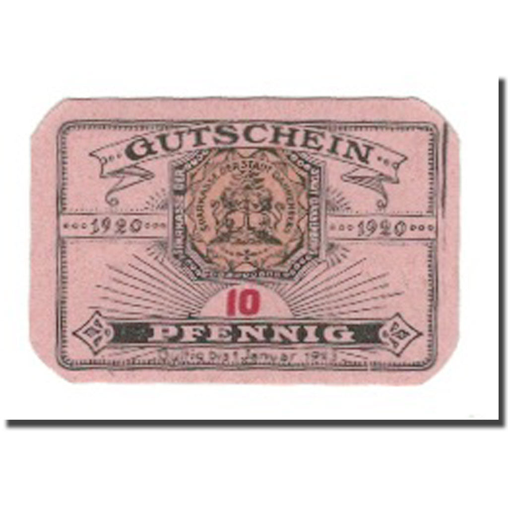 Banknot, Niemcy, Dannenberg Stadt, 10 Pfennig, paysage 3, 1923, 1923-01-01
