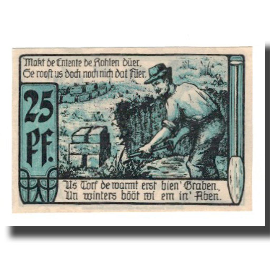 Banconote, Germania, Diepholz Flecken, 25 Pfennig, personnage, 1921, 1921-07-18