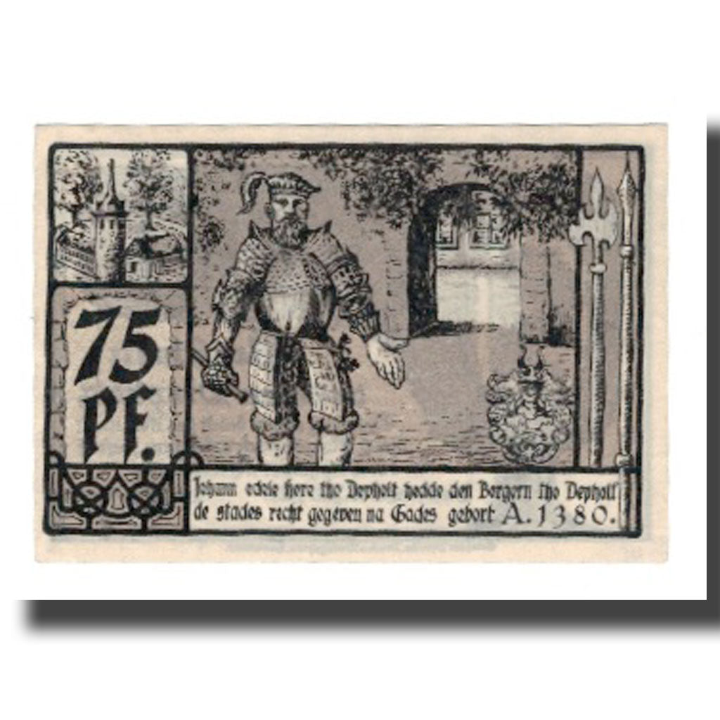 Banconote, Germania, Diepholz Flecken, 75 Pfennig, personnage 2, 1921