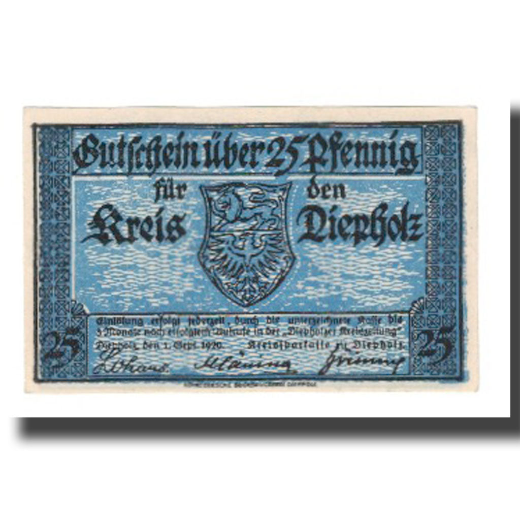 Geldschein, Deutschland, Diepholz Kreis, 25 Pfennig, Batiment, 1920, 1920-09-01