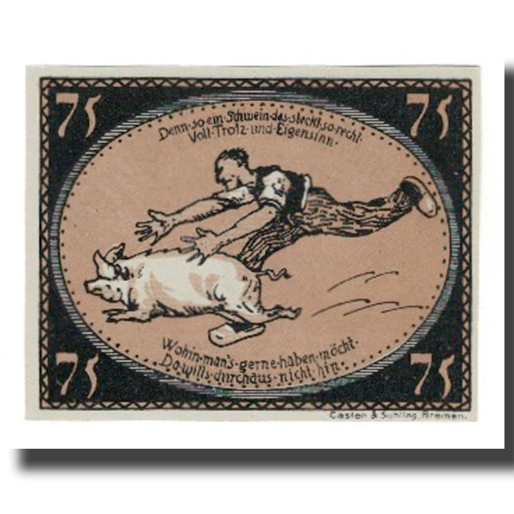 Geldschein, Deutschland, Diepholz Kreis, 75 Pfennig, personnage 1, 1921