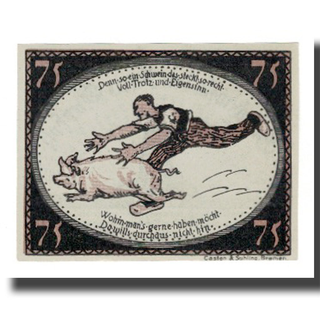 Banconote, Germania, Diepholz Kreis, 75 Pfennig, personnage 4, 1921, 1921-09-15