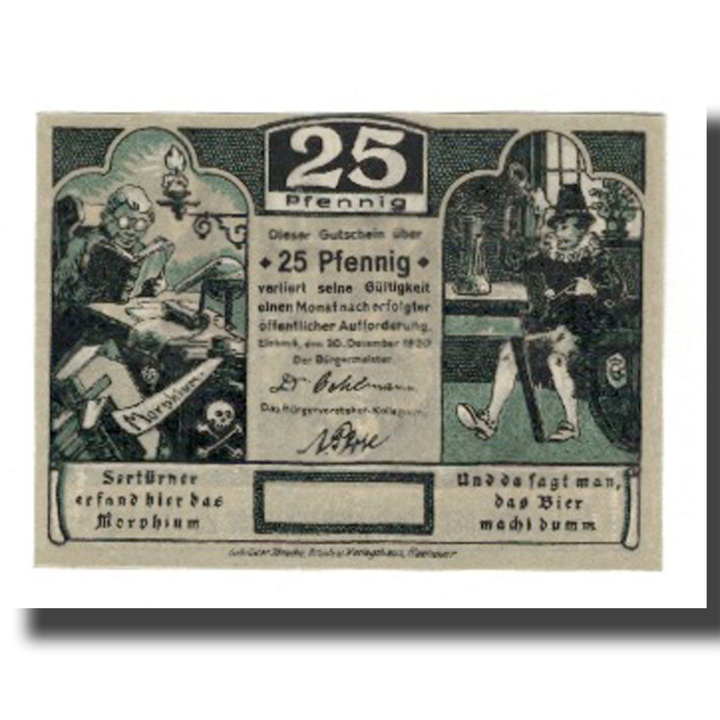 Geldschein, Deutschland, Einbeck Stadt, 25 Pfennig, Batiment, 1920, 1920-12-20