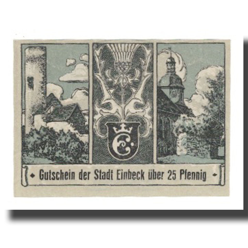 Geldschein, Deutschland, Einbeck Stadt, 25 Pfennig, batiment 1, 1920