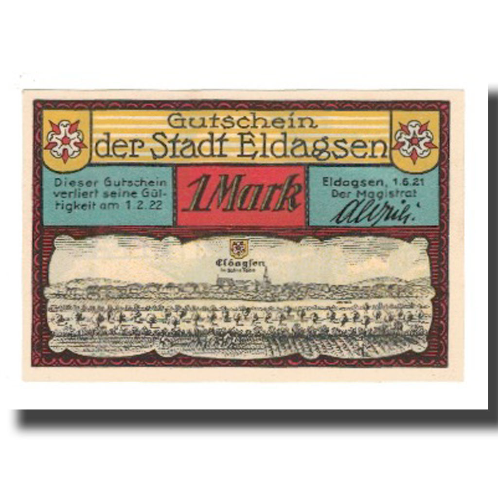 Banknote, Germany, Eldagsen Stadt, 1 Mark, personnage, 1922, 1922-02-01