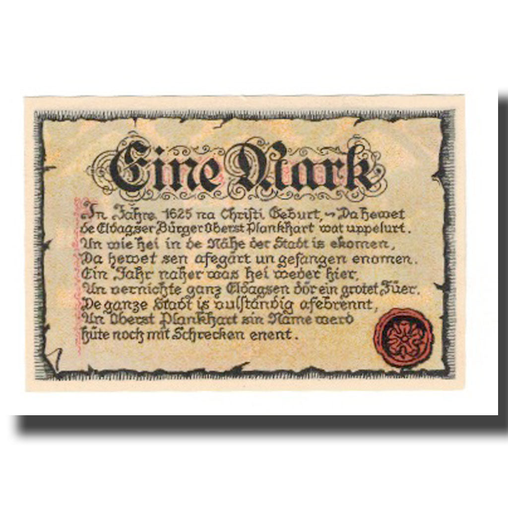 Biljet, Duitsland, Eldagsen Stadt, 1 Mark, texte 1, 1922, 1922-02-01, SUP