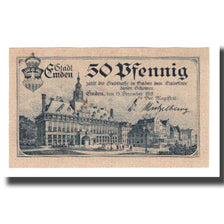Geldschein, Deutschland, Emden Stadt, 50 Pfennig, bateau 2, 1918, 1918-12-15