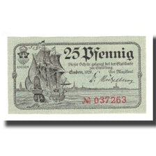 Nota, Alemanha, Emden Stadt, 25 Pfennig, Port, 1920 (1921), AU(55-58)