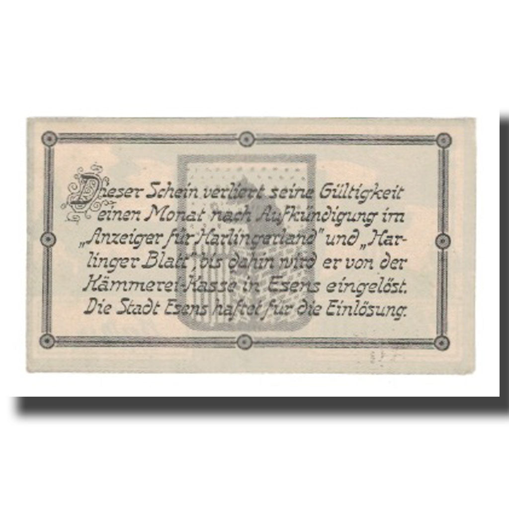 Geldschein, Deutschland, Esens Stadt, 10 Pfennig, texte 1, VZ, Mehl:E29.3