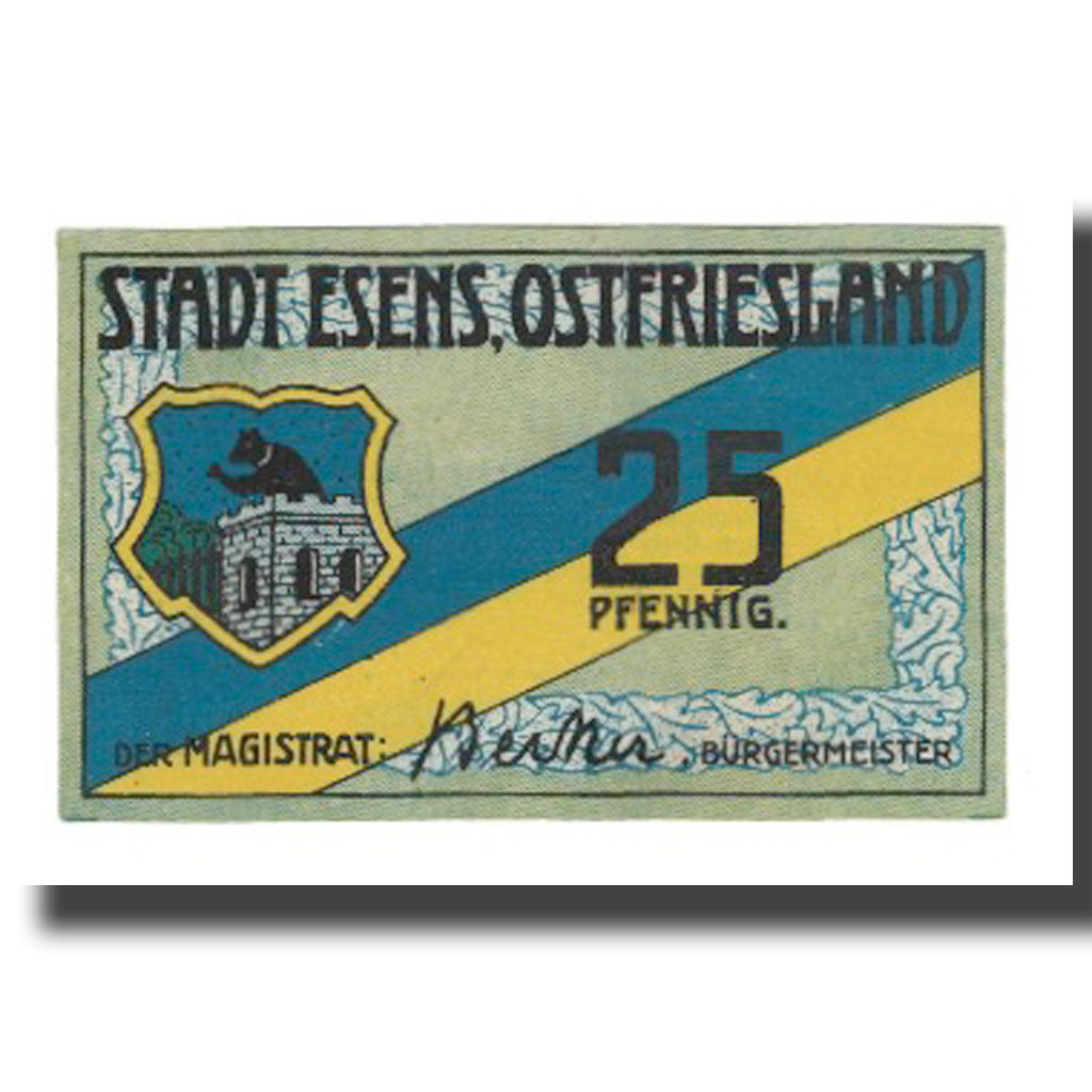 Banconote, Germania, Esens Stadt, 25 Pfennig, Texte 2, SPL-, Mehl:E29.3