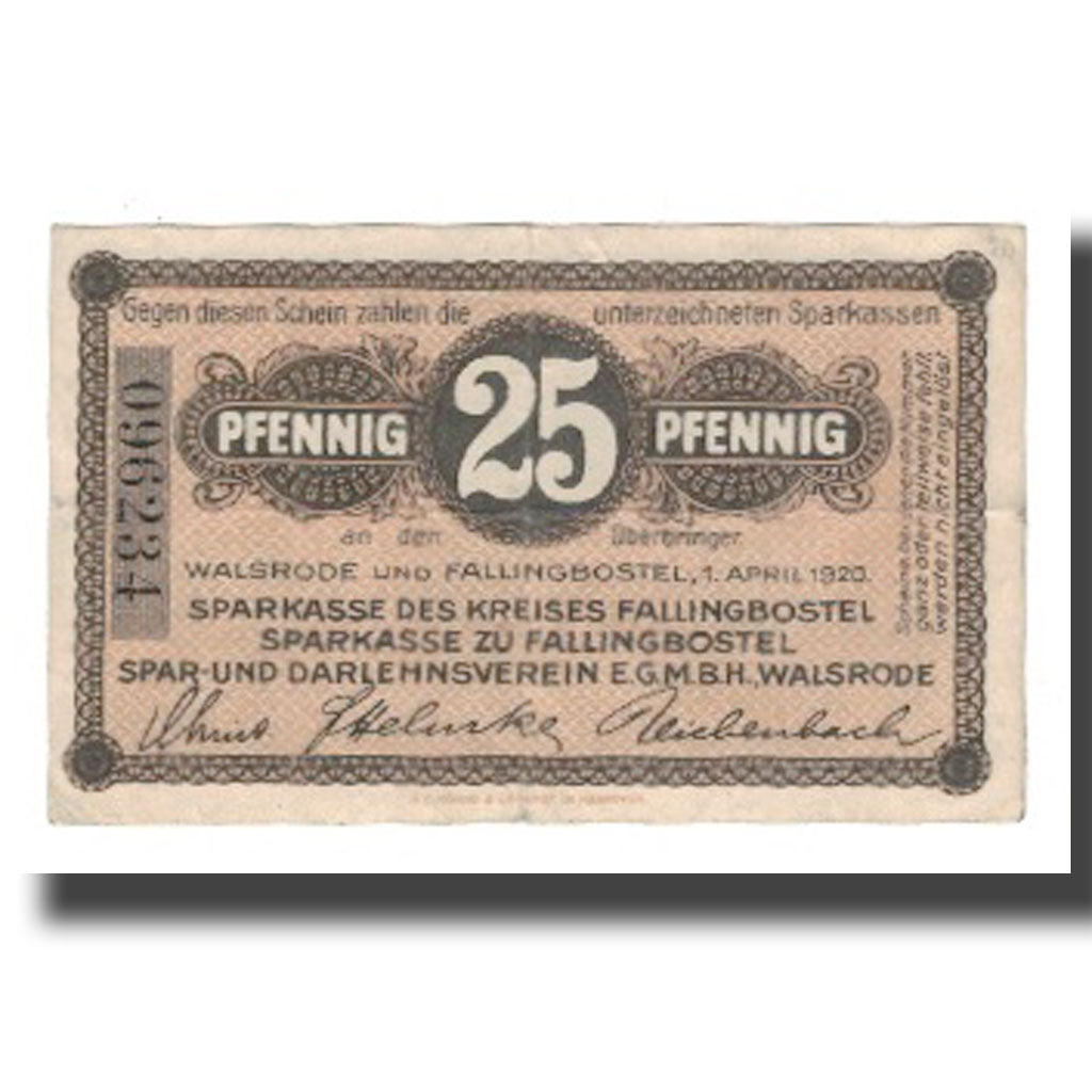 Banconote, Germania, Fallingbostel und Walsrode Sparkassen und Vereine, 25