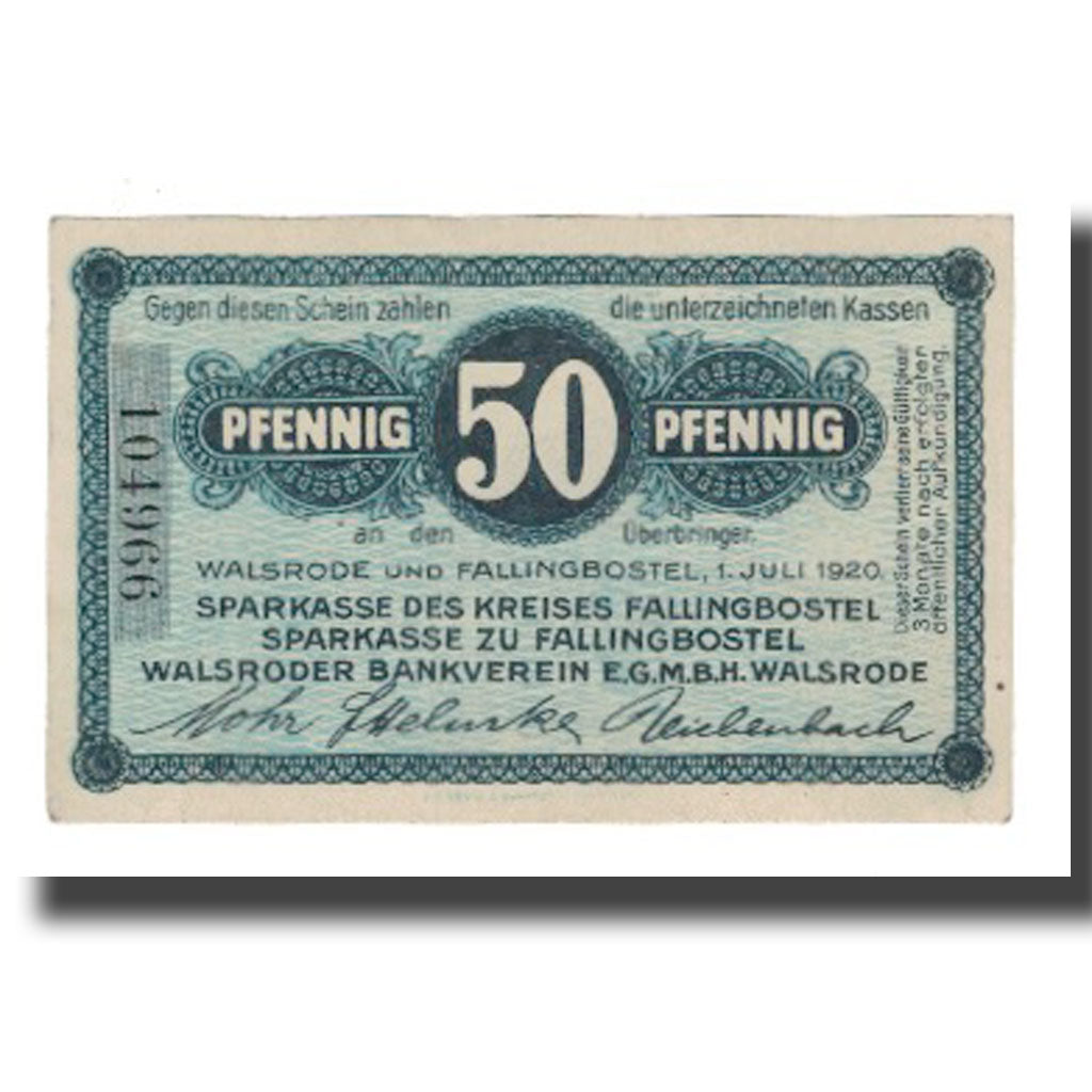 Nota, Alemanha, Fallingbostel und Walsrode Sparkassen und Vereine, 50 Pfennig