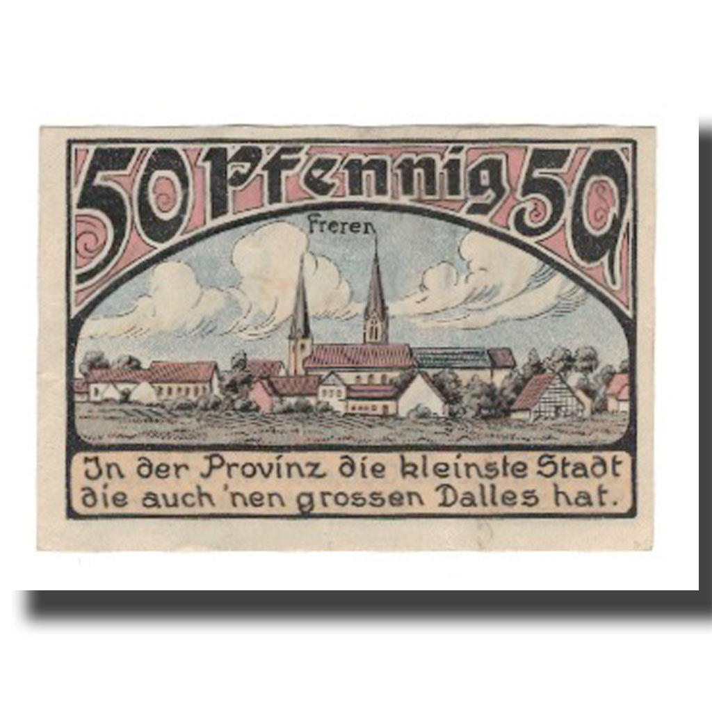 Banconote, Germania, Freren Sparkasse des vorm. Amts, 50 Pfennig, village, 1921