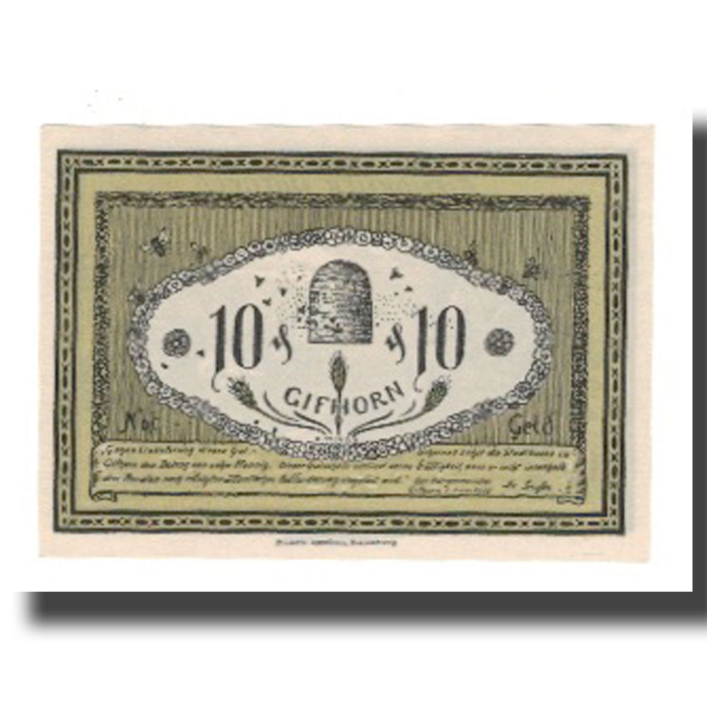 Banconote, Germania, Gifhorn Stadt, 10 Pfennig, personnage 1, 1921, 1921-06-01