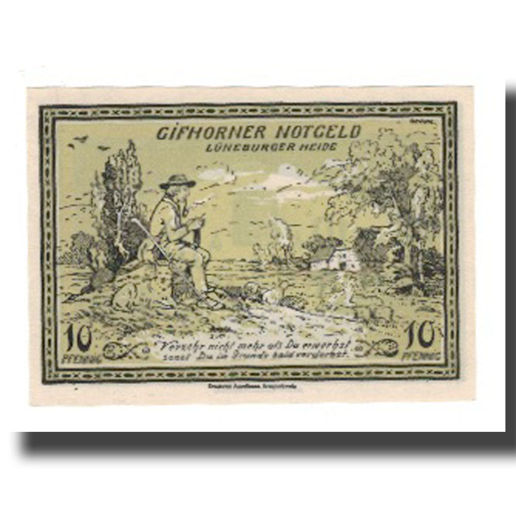 Banconote, Germania, Gifhorn Stadt, 10 Pfennig, personnage 1, 1921, 1921-06-01