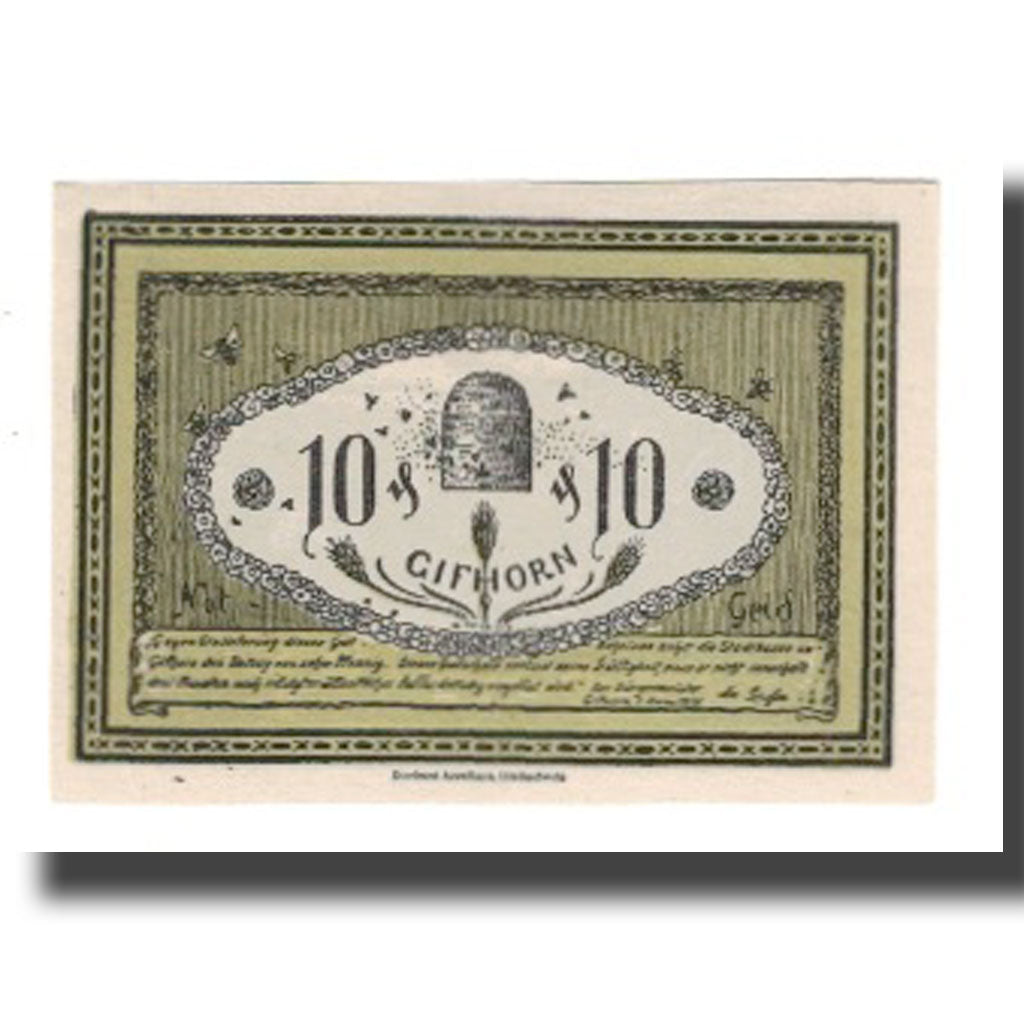 Banconote, Germania, Gifhorn Stadt, 10 Pfennig, personnage 2, 1921, 1921-06-01