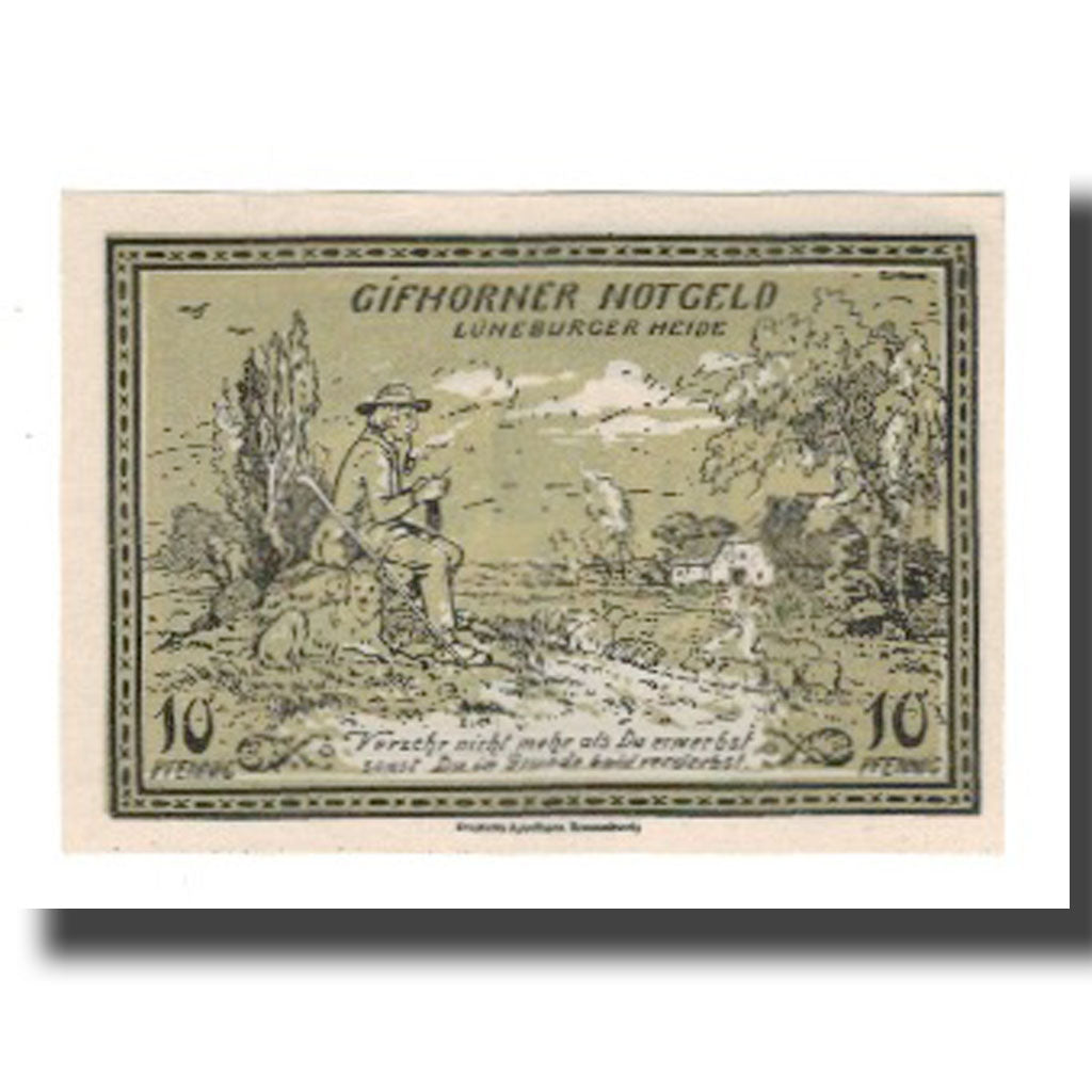 Banconote, Germania, Gifhorn Stadt, 10 Pfennig, personnage 2, 1921, 1921-06-01
