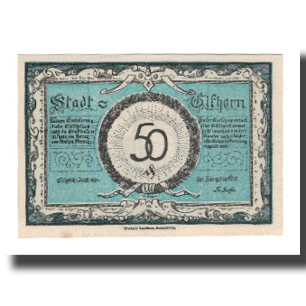 Nota, Alemanha, Gifhorn Stadt, 50 Pfennig, rue, 1921, 1921-06-01, AU(55-58)
