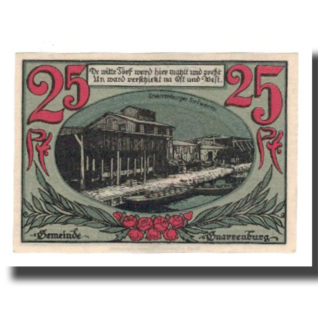 Billete, Alemania, Gnarrenburg Gemeinde, 25 Pfennig, Batiment, undated (1921)