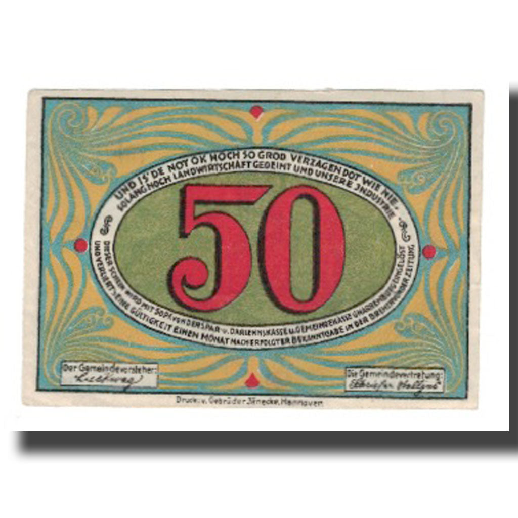 Banknote, Germany, Gnarrenburg Gemeinde, 50 Pfennig, Ruines, undated (1921)
