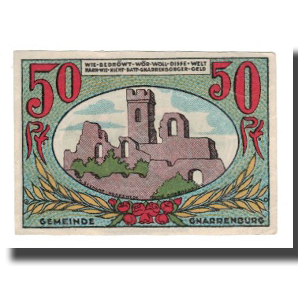 Banknote, Germany, Gnarrenburg Gemeinde, 50 Pfennig, Ruines, undated (1921)