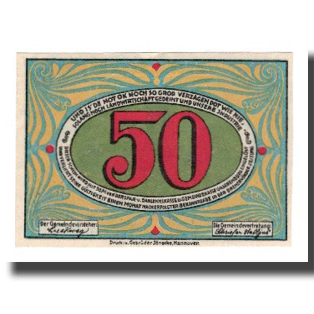 Banknote, Germany, Gnarrenburg Gemeinde, 50 Pfennig, Ruines 1, undated (1921)