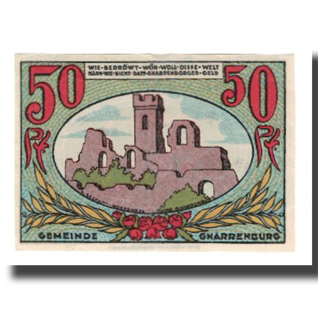 Banknote, Germany, Gnarrenburg Gemeinde, 50 Pfennig, Ruines 1, undated (1921)
