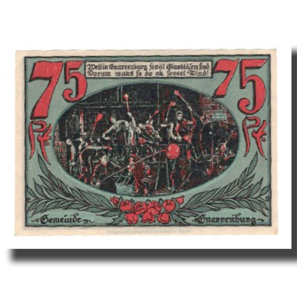 Geldschein, Deutschland, Gnarrenburg Gemeinde, 75 Pfennig, personnage, undated