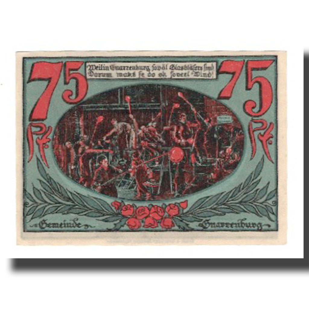 Nota, Alemanha, Gnarrenburg Gemeinde, 75 Pfennig, personnage 1, undated (1921)