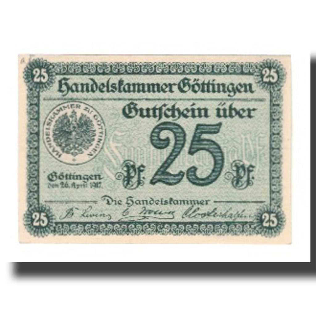 Nota, Alemanha, Göttingen Handelskammer, 25 Pfennig, Texte, 1917, 1917-04-26