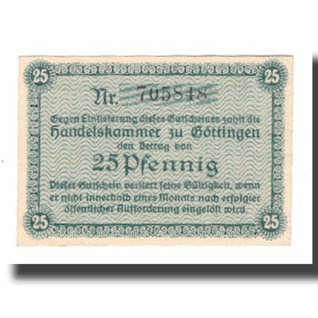 Nota, Alemanha, Göttingen Handelskammer, 25 Pfennig, Texte, 1917, 1917-04-26