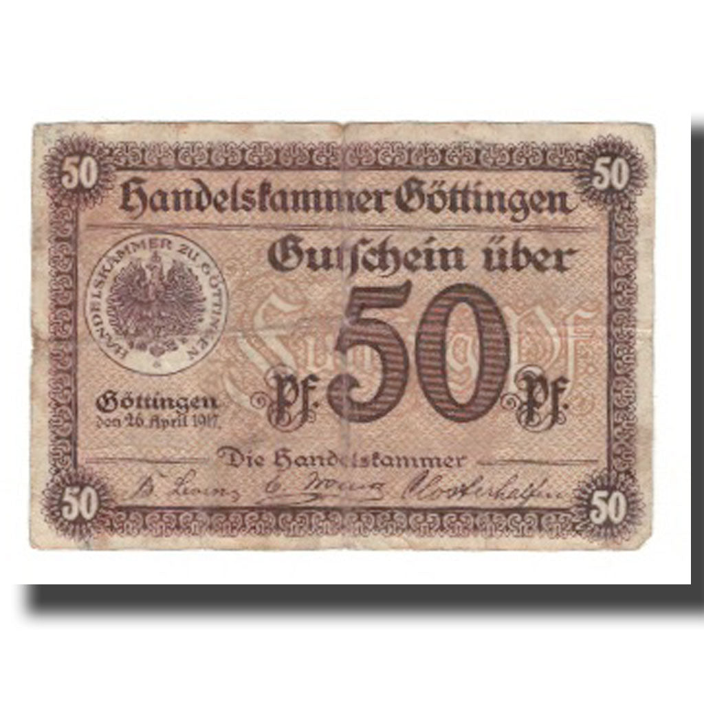 Banknote, Germany, Göttingen Handelskammer, 50 Pfennig, Texte 3, 1917