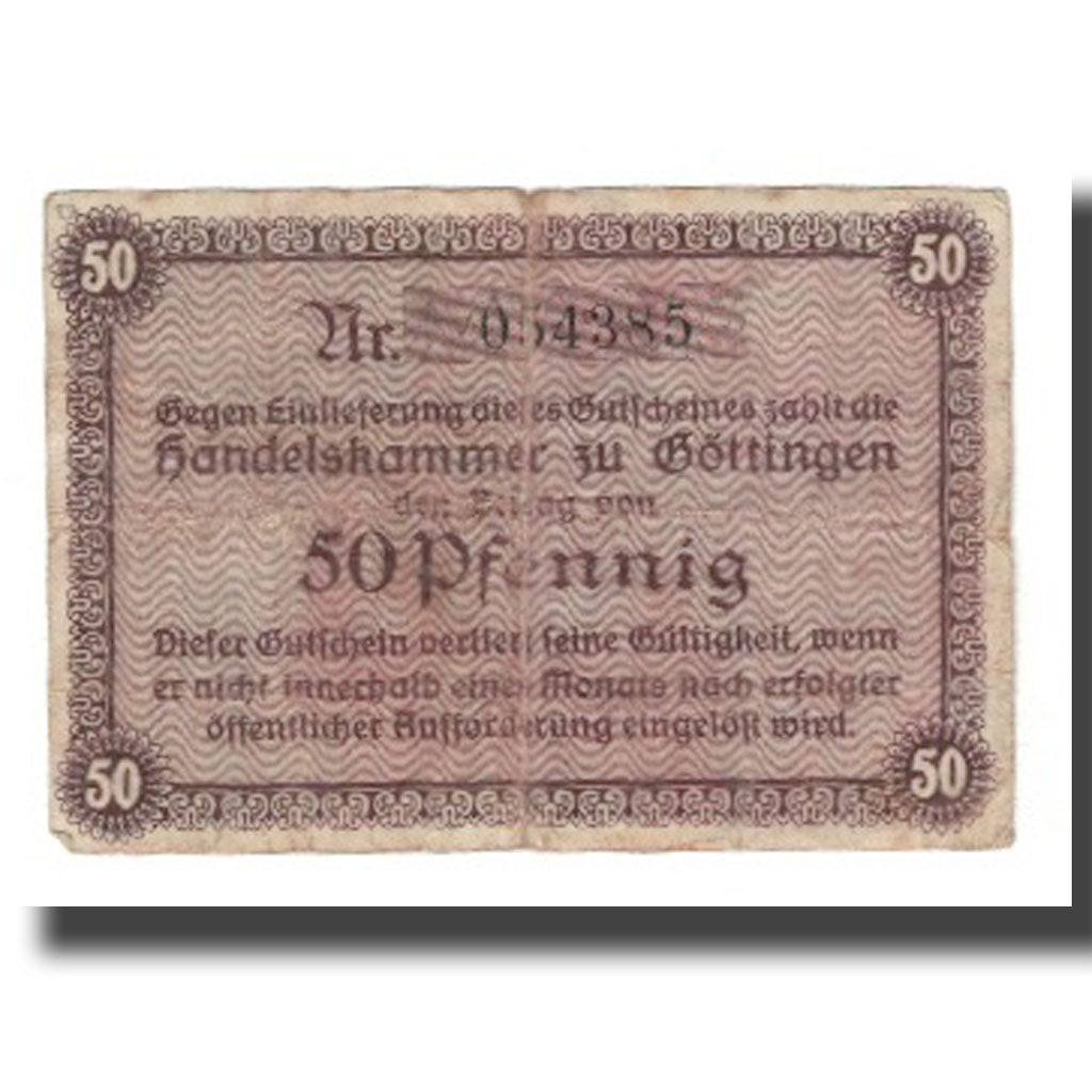 Banknote, Germany, Göttingen Handelskammer, 50 Pfennig, Texte 3, 1917