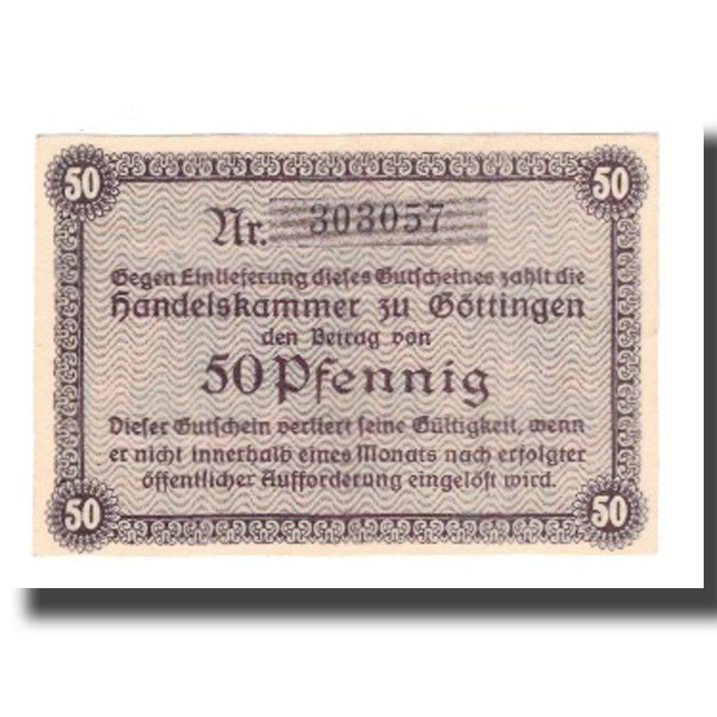 Biljet, Duitsland, Göttingen Handelskammer, 50 Pfennig, Texte 4, 1917