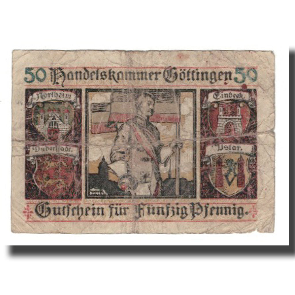 Banknote, Germany, Göttingen Handelskammer, 50 Pfennig, personnage, Undated