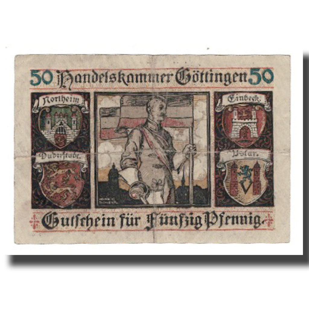 Nota, Alemanha, Göttingen Handelskammer, 50 Pfennig, personnage 2, Undated