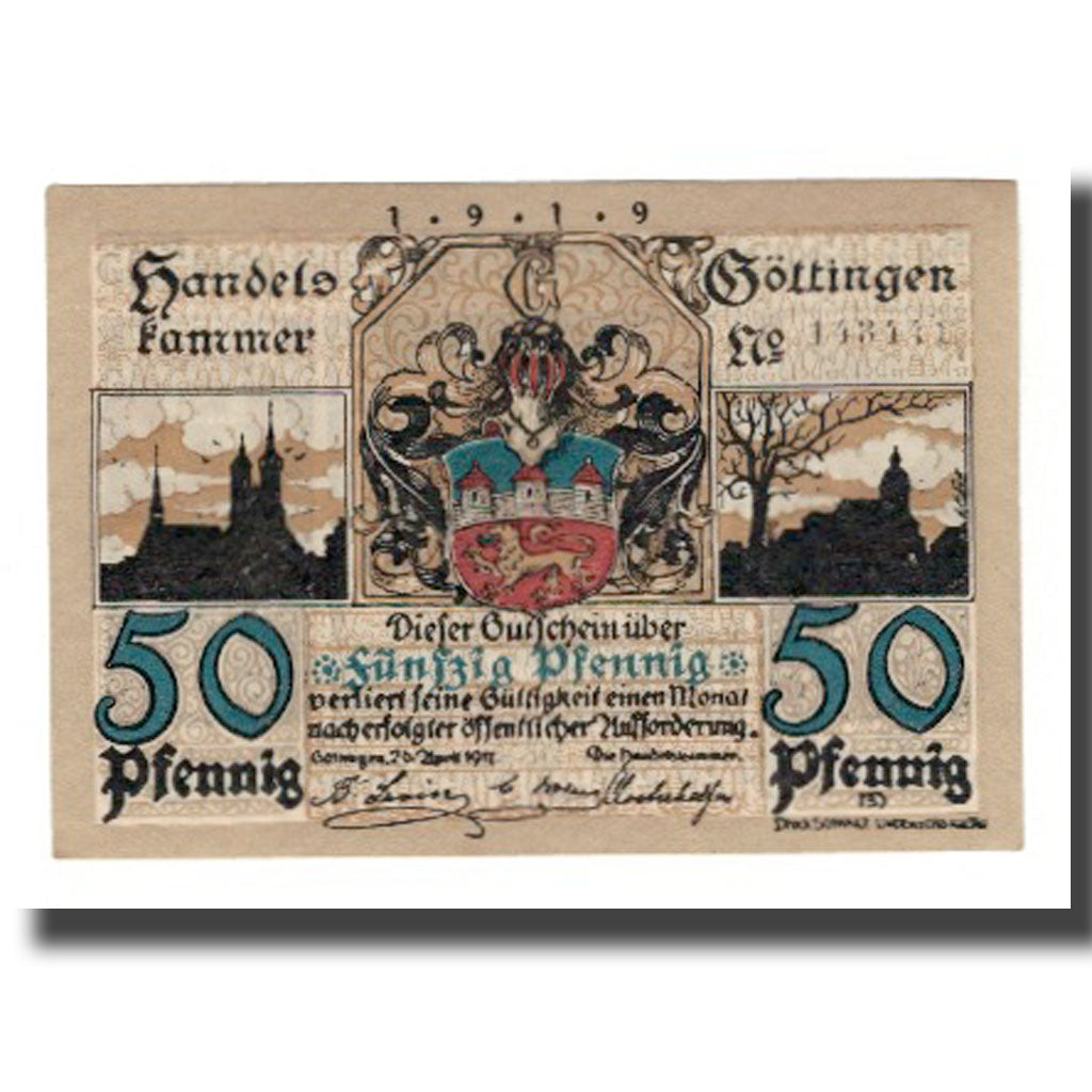 Nota, Alemanha, Göttingen Handelskammer, 50 Pfennig, personnage 4, Undated