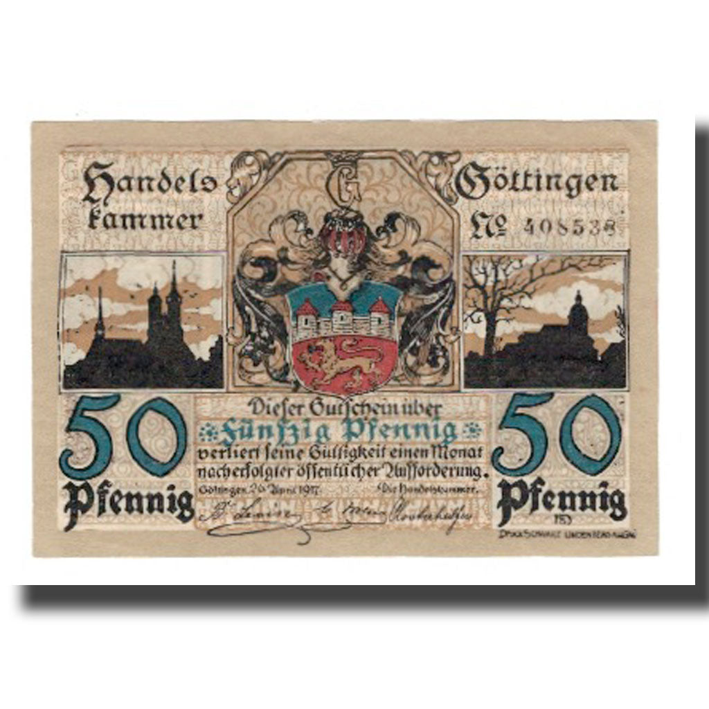 Banconote, Germania, Göttingen Handelskammer, 50 Pfennig, personnage 5, Undated